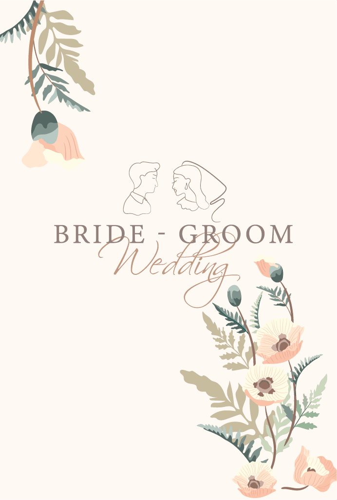 wedding card templates elegant plants decor