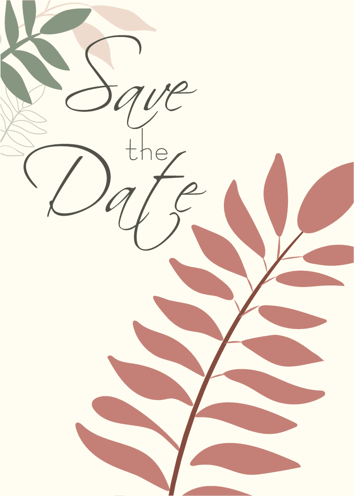 wedding card templates elegant plants decor