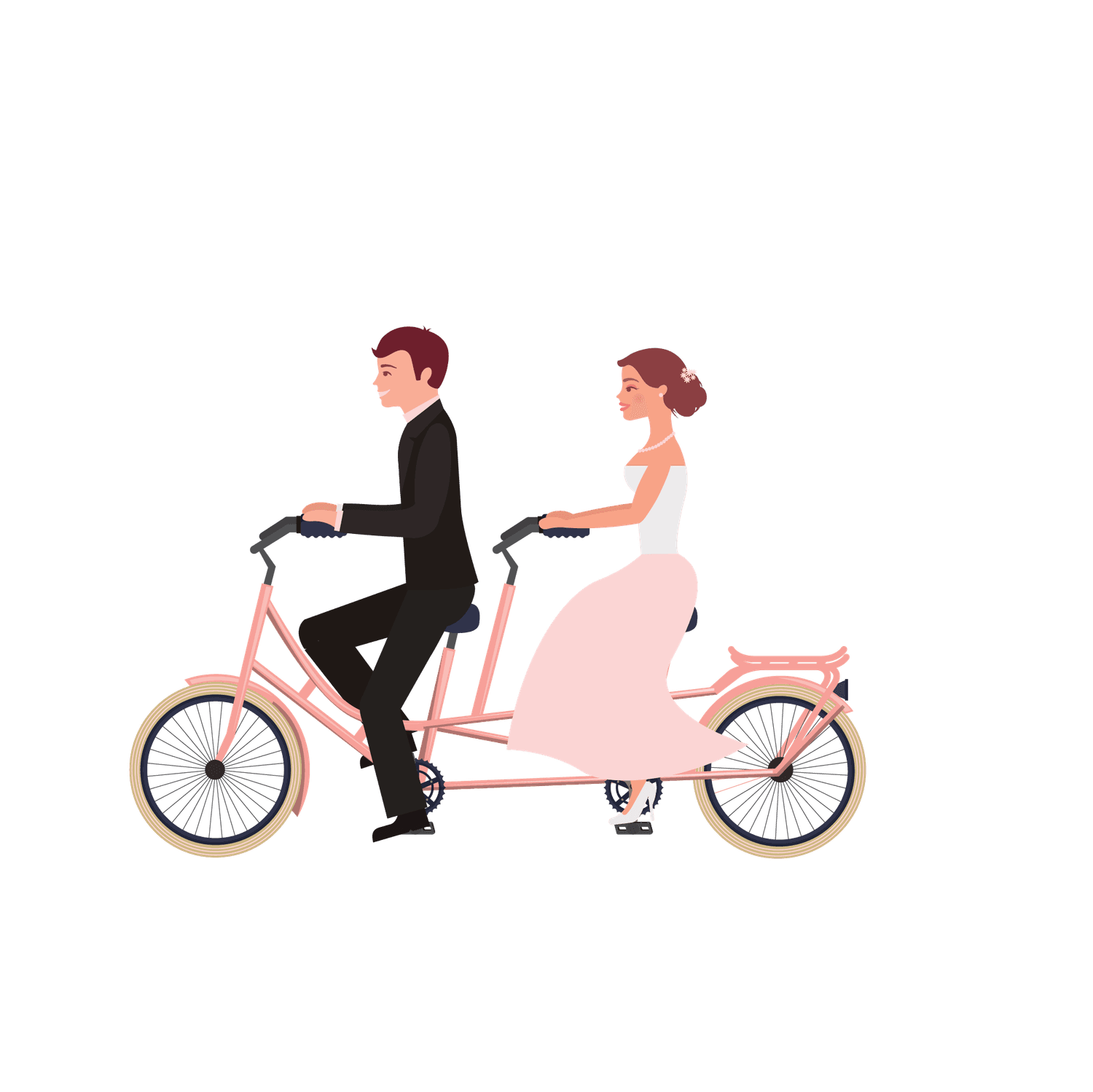 wedding couple with wedding elements illustration