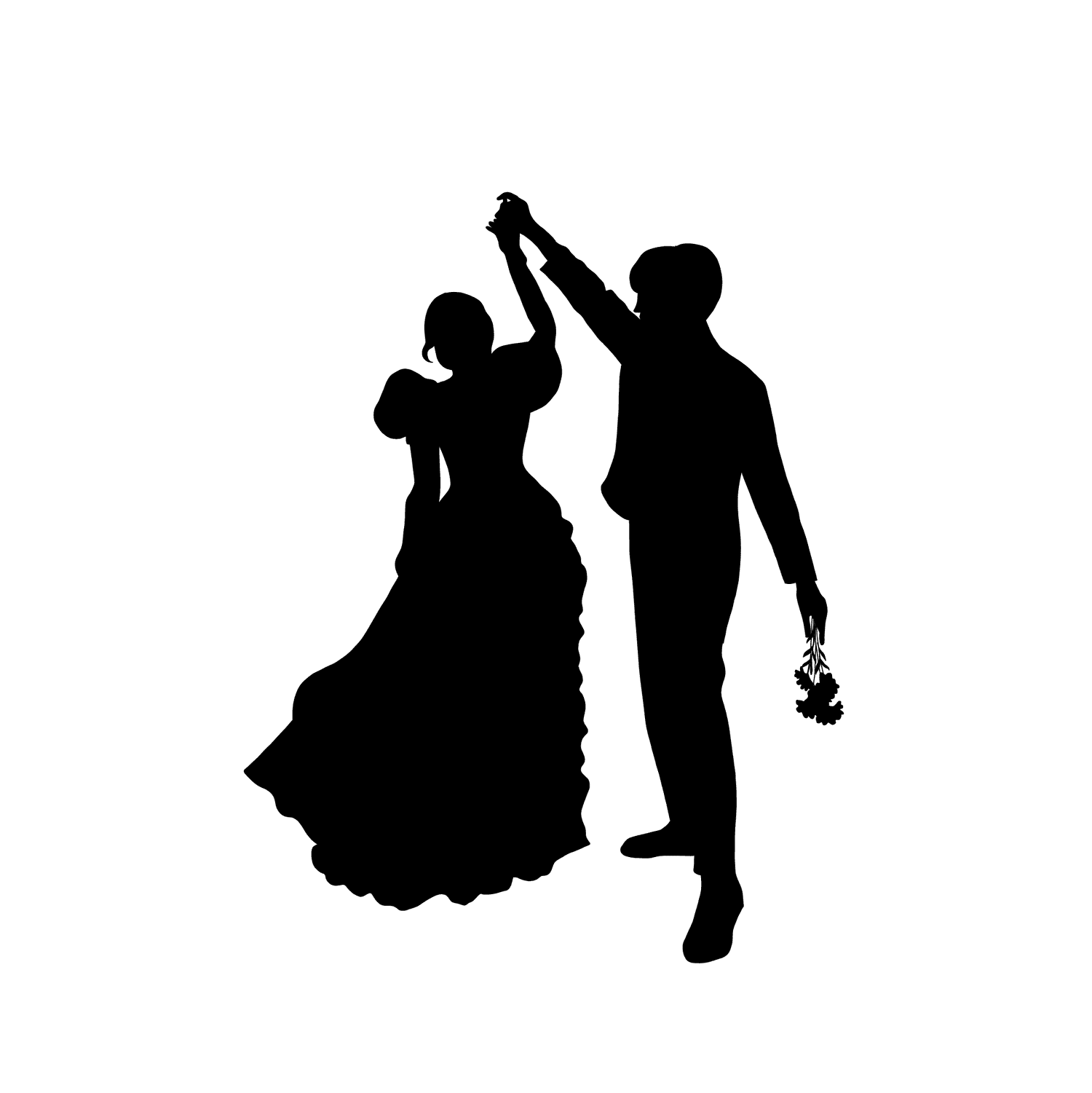 wedding couples dancing silhouettes