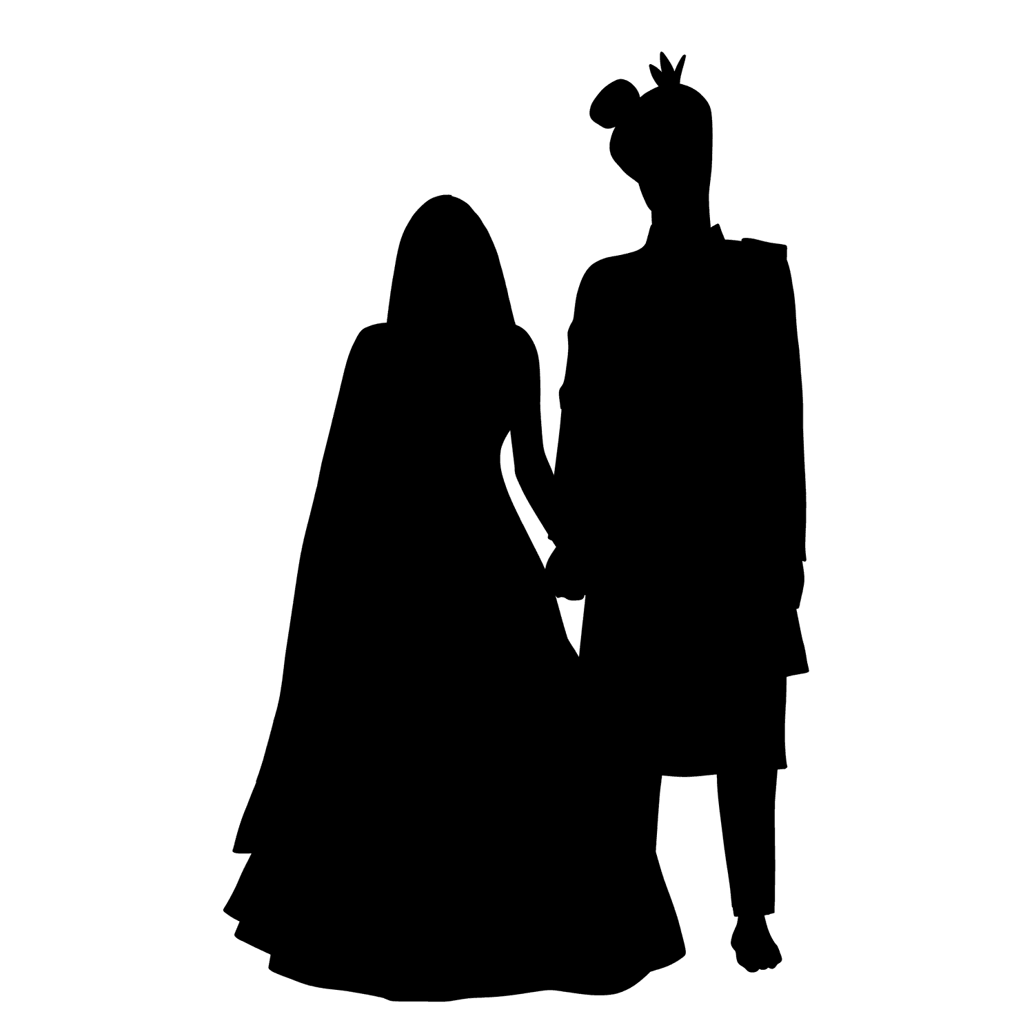 wedding couples silhouettes in minimalist style