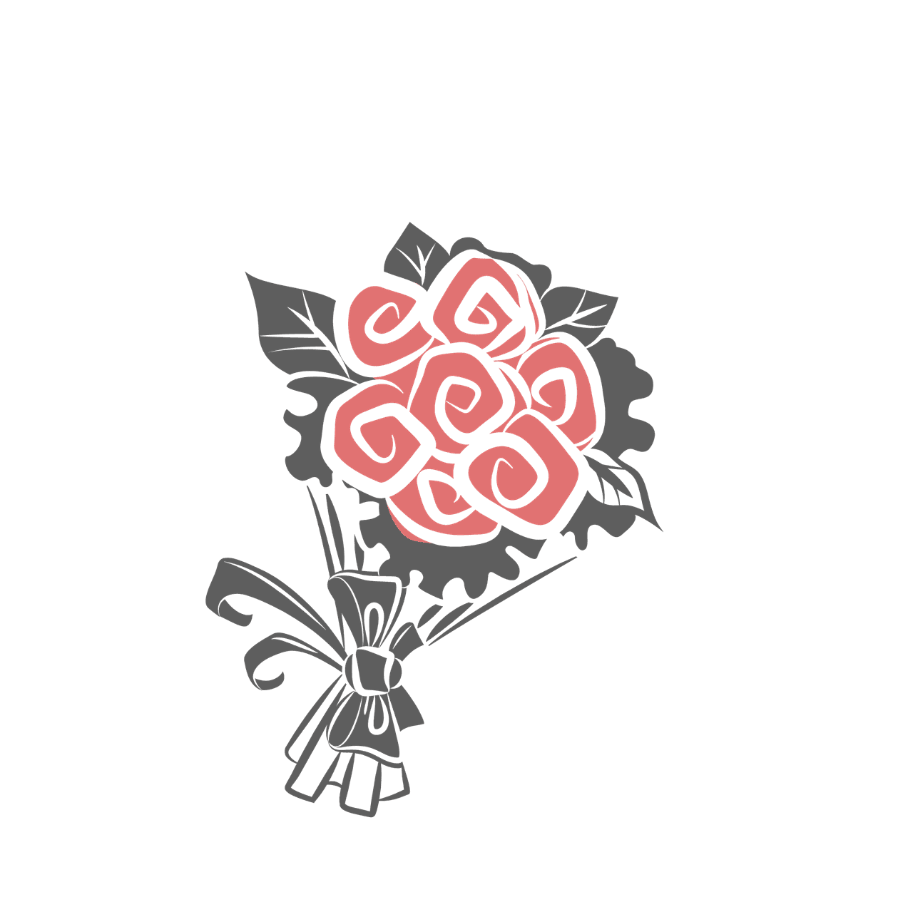 wedding element in gray and rose colors