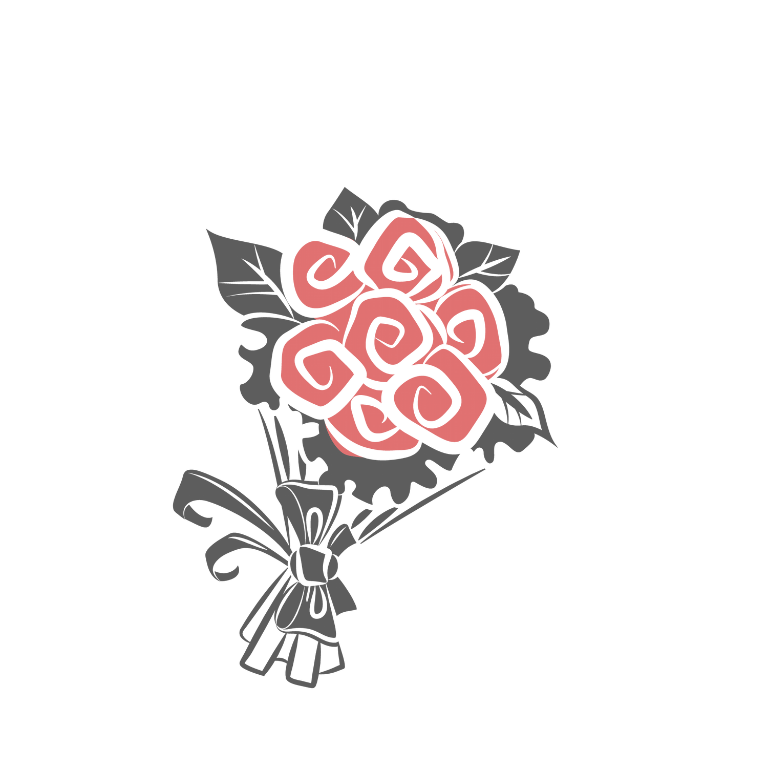wedding element in gray and rose colors