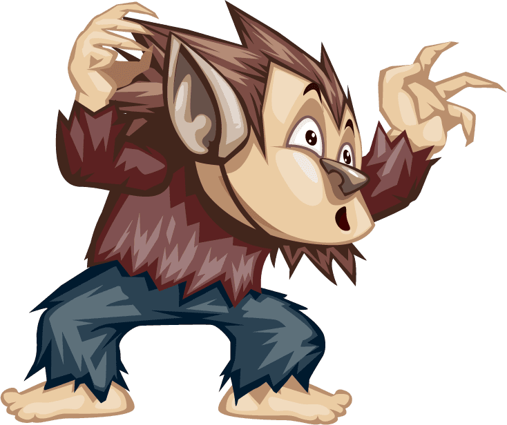 werewolves halloween cartoon vector character for festive decorations and fun illustrations