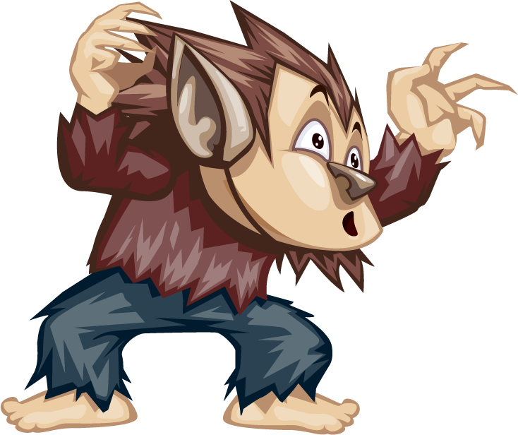 werewolves halloween cartoon vector character for festive decorations and fun illustrations