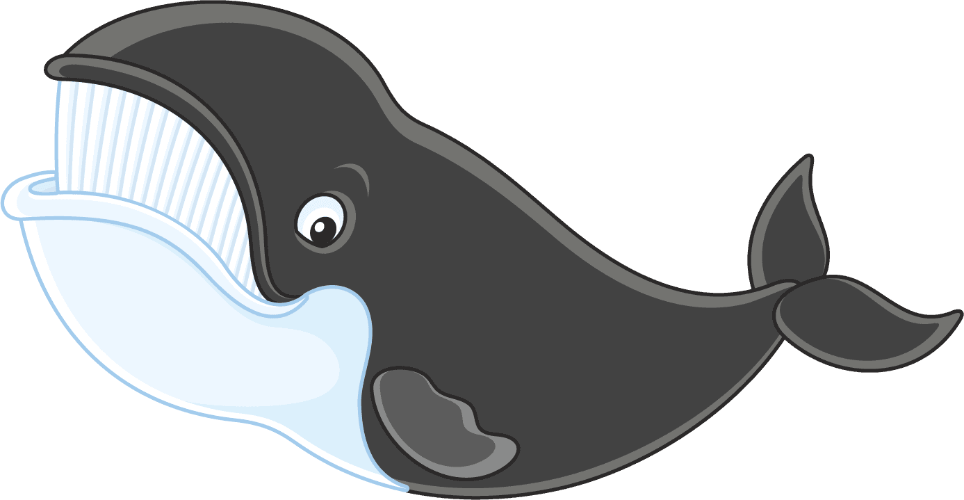 whale animal english alphabet cartoon vector