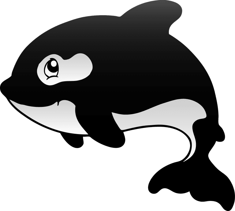 whale cute marine animals vector