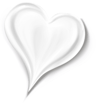 white cream smears swatch heart leaf drop