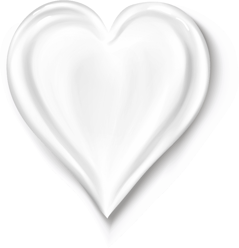white cream smears swatch set heart leaf drop
