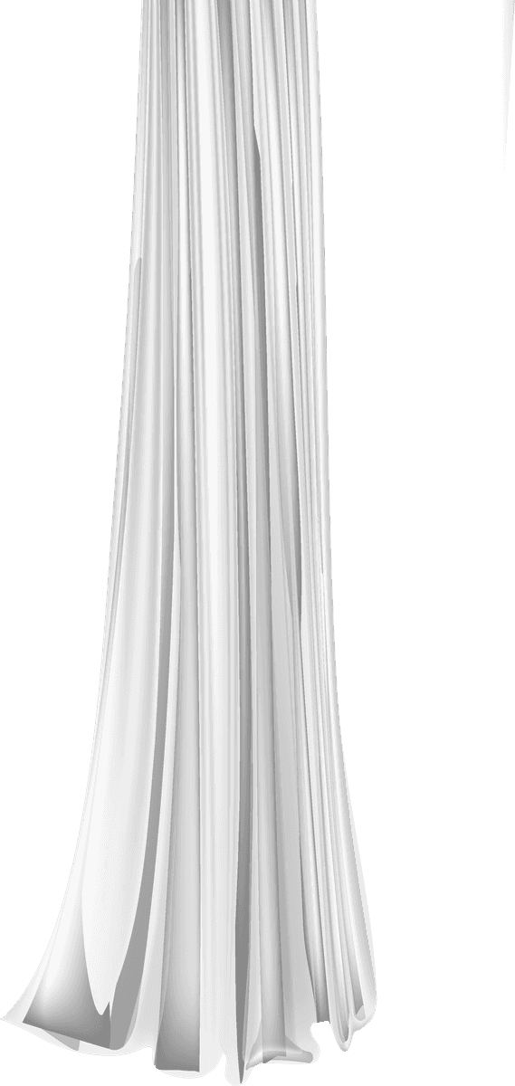elegant white curtains isolated transparent on a sleek modern backdrop for versatile decor