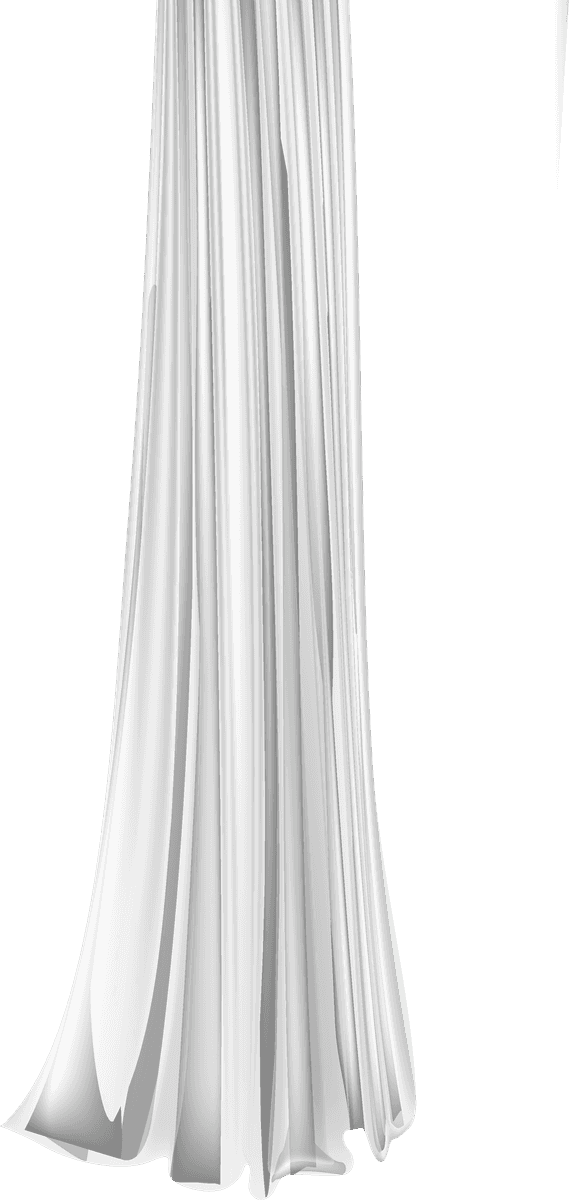 white curtains isolated transparent