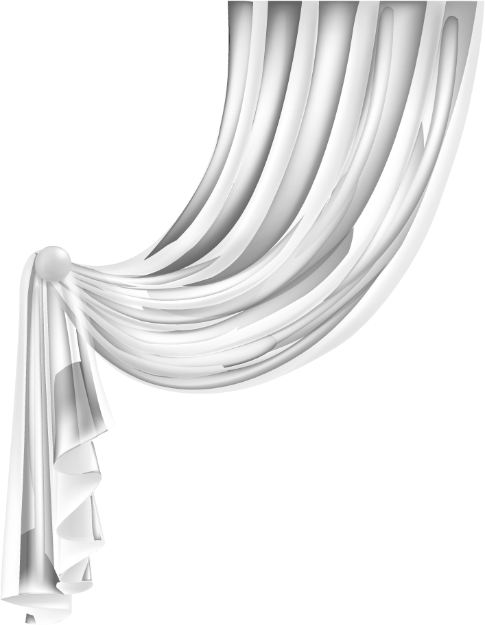 white curtains isolated transparent