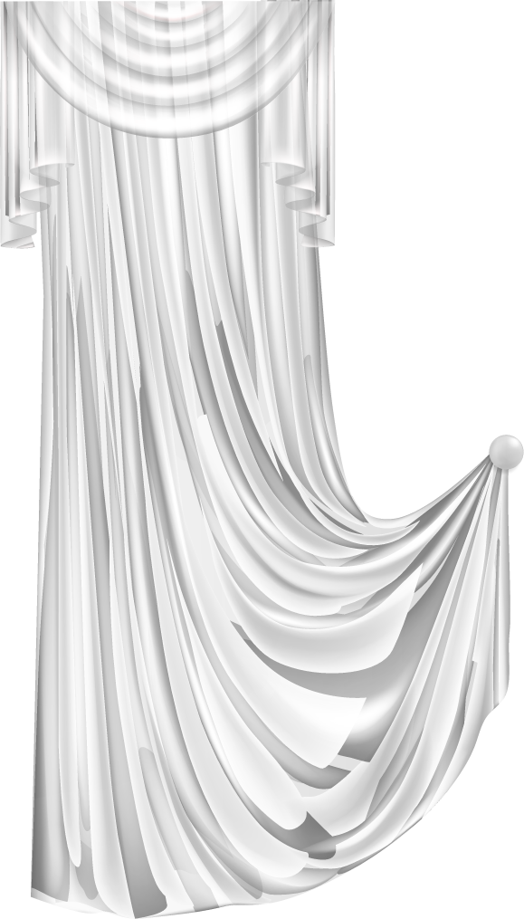 elegant white curtains isolated transparent with flowing fabric for stylish home decor