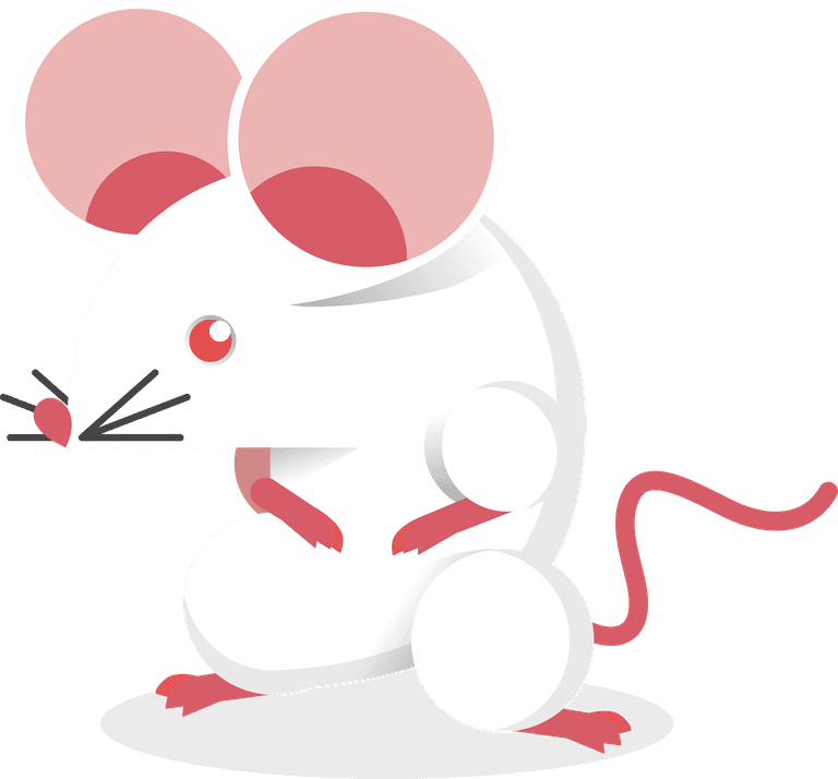 white mouse flat mice collection with different poses
