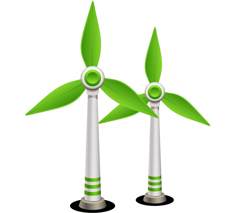 windmill eco energy icons set for sustainable living and renewable resources