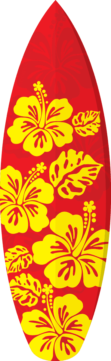 vibrant windsurfing board pattern vector with tropical flowers and bold colors