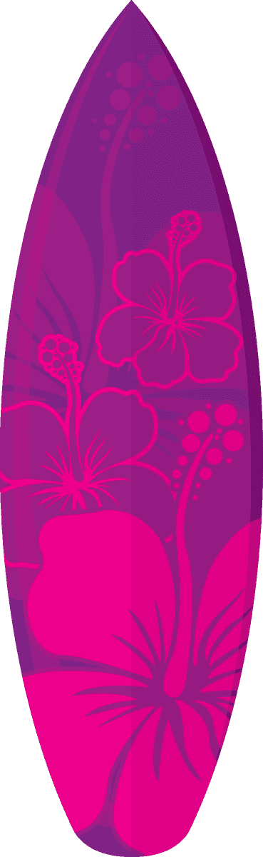 windsurfing board pattern vector featuring vibrant hibiscus flowers for coastal adventures