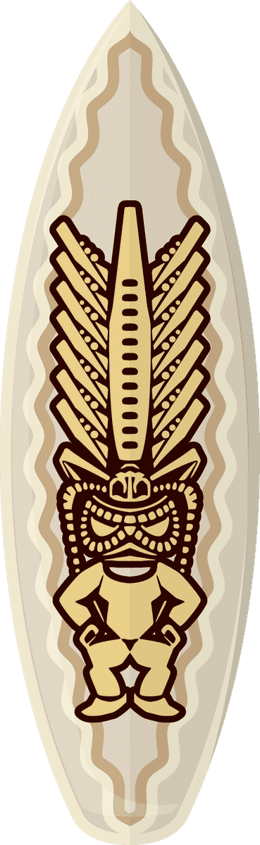 windsurfing board pattern vector featuring traditional tribal art motifs for summer sports