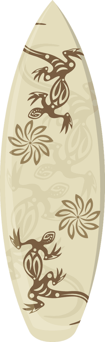 windsurfing board pattern vector featuring tropical motifs and unique artistic elements