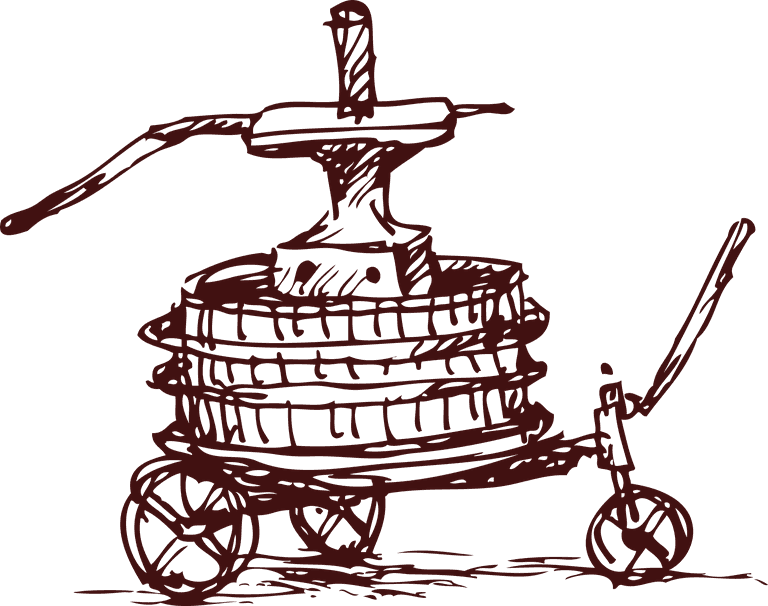 wine barrel line drawing of wine
