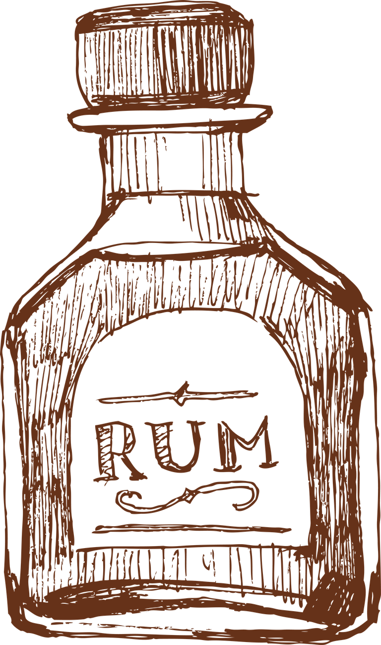 wine bottle pirate skull line art