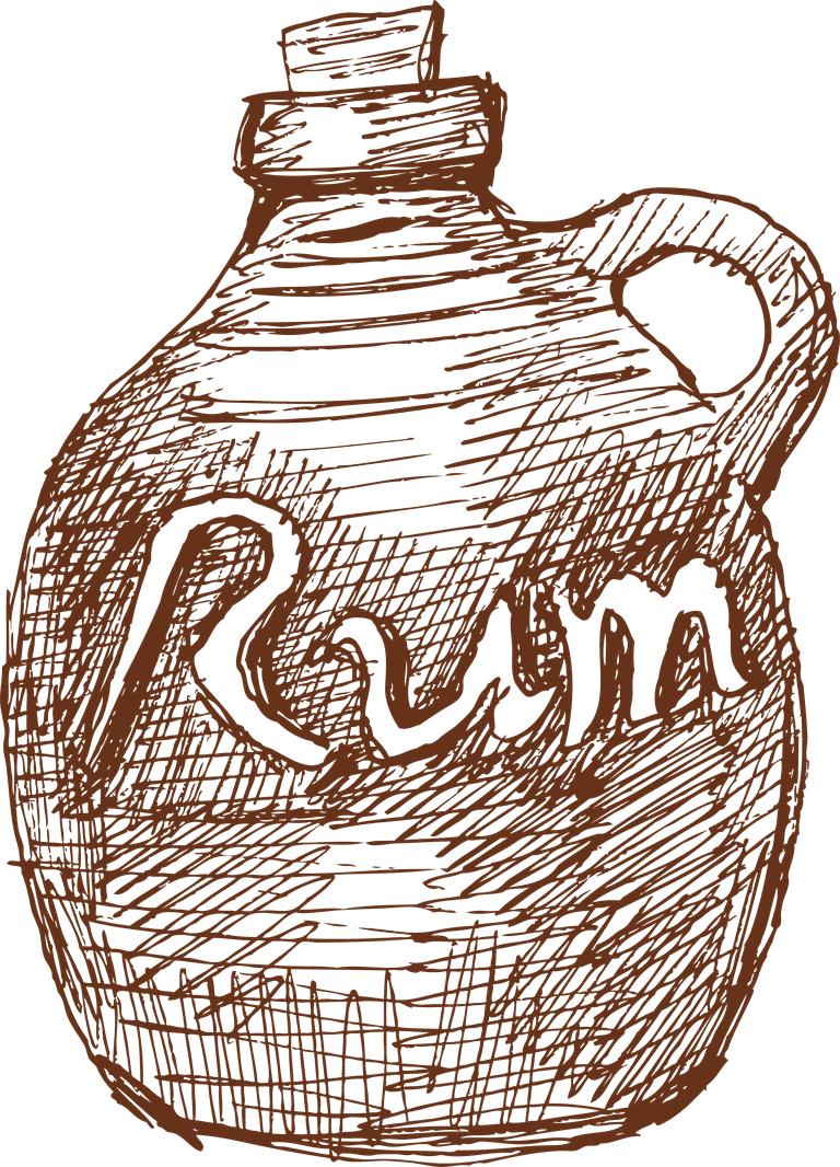 wine bottle pirate skull line art