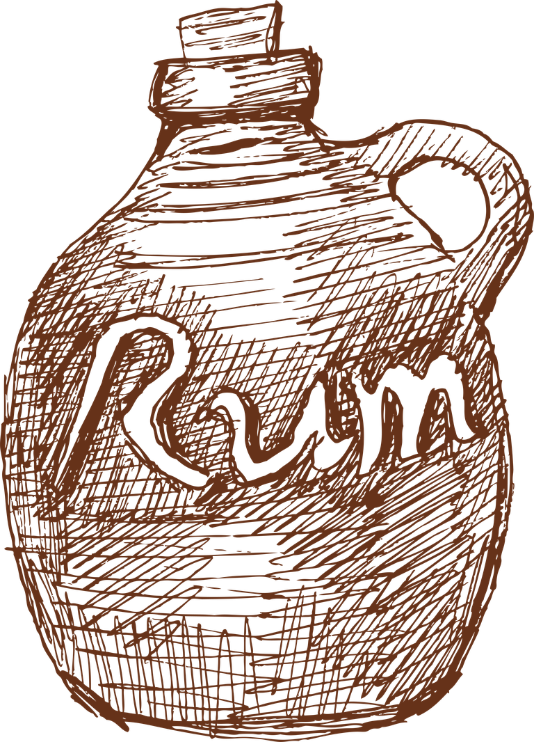wine bottle pirate skull line art