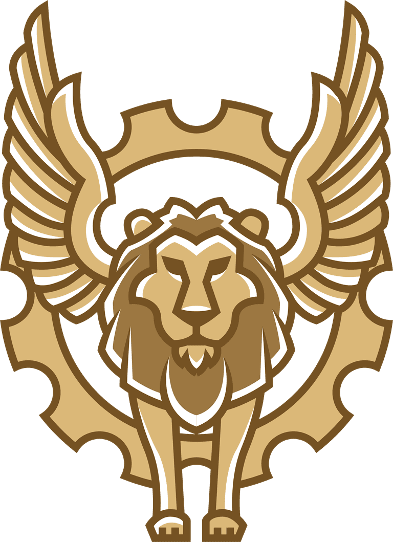 winged lion logo free vector for branding and creative projects featuring elegant lines