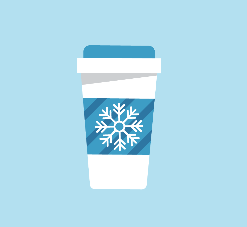 winter days blue shades hot beverage cup illustration for cozy seasonal enjoyment