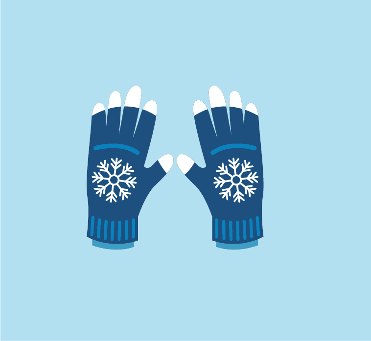 winter days blue shades cozy gloves with snowflake patterns for chilly weather