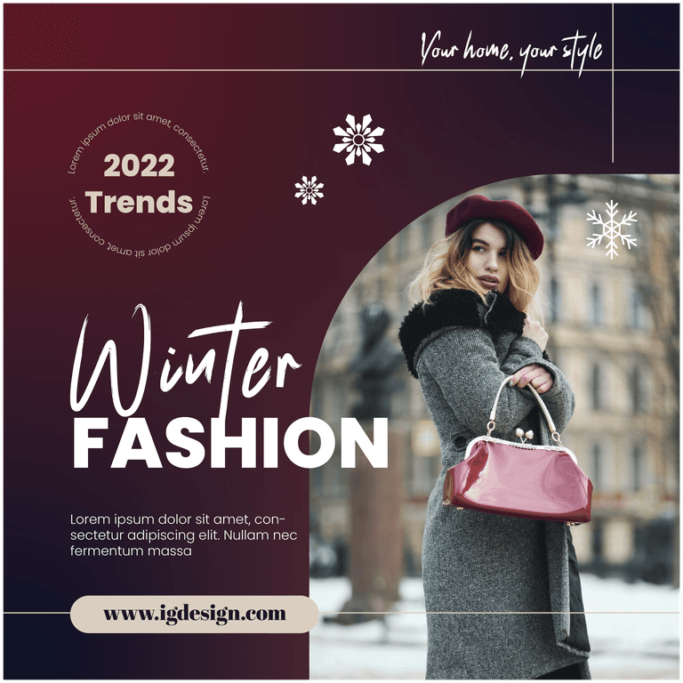 winter fashion collection instagram post template