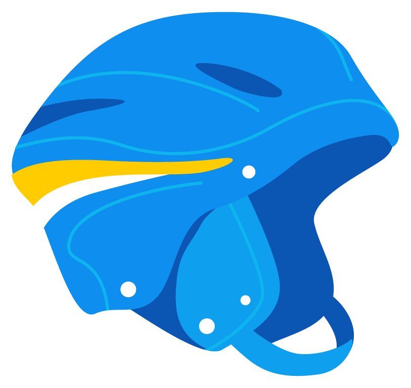 winter sport character set featuring a vibrant blue helmet for alpine skiing adventures