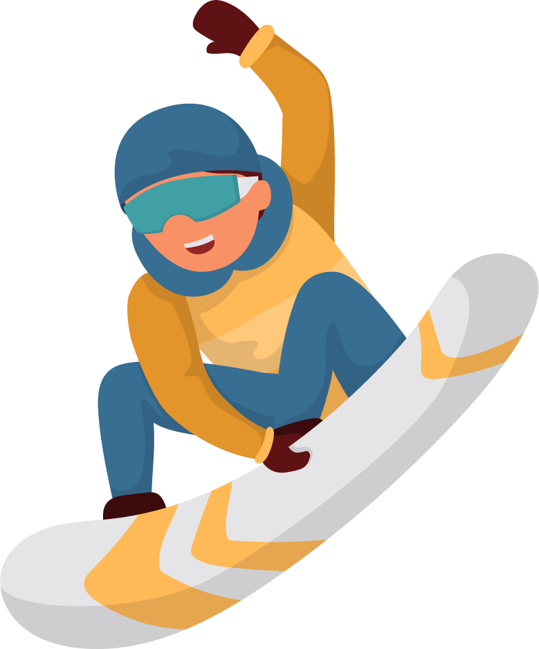 winter sport equipment sticker set for snowboarding enthusiasts and winter fun