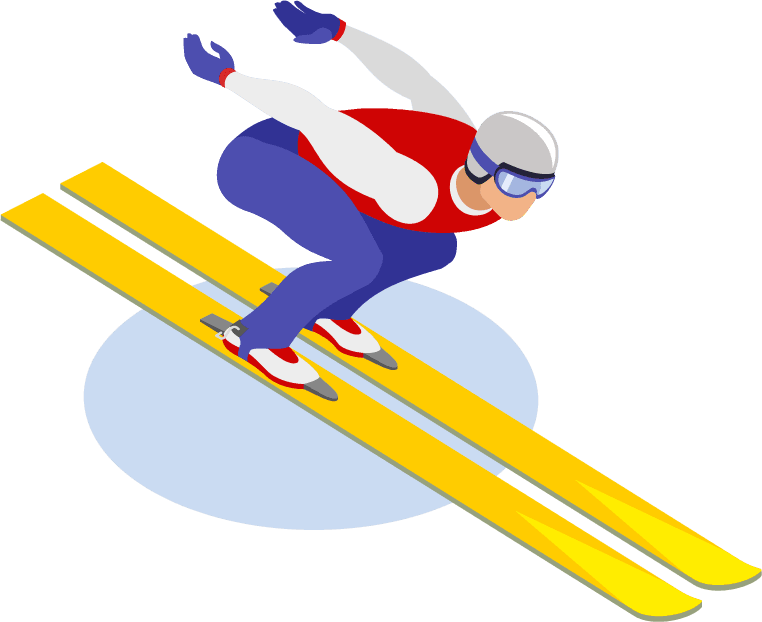 winter sports isometric icons snowboarding slalom curling freestyle figure skating ice hockey