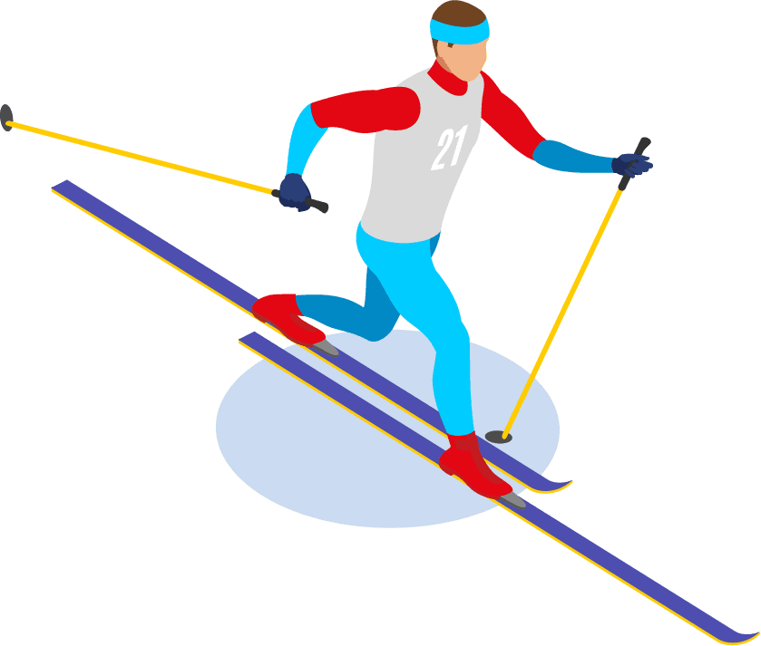 winter sports isometric icons snowboarding slalom curling freestyle figure skating ice hockey