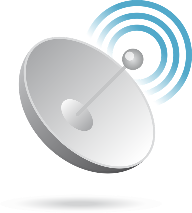 modern wireless and communication icon with satellite dish and signal waves for technology