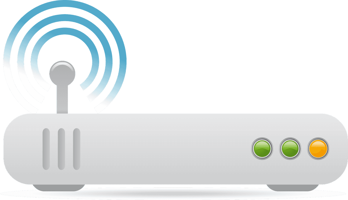 wireless and communication icon featuring a modern router with signal waves