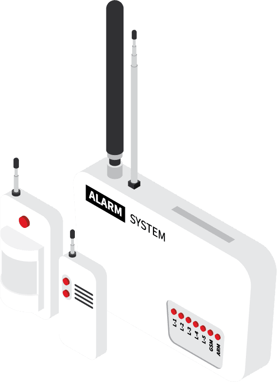 wireless electronic devices isometric icons for smart home security systems and automation