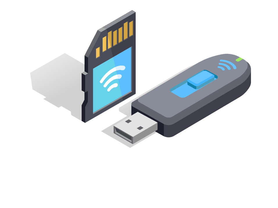 wireless technology devices isometric icons for seamless data transfer and connectivity solutions