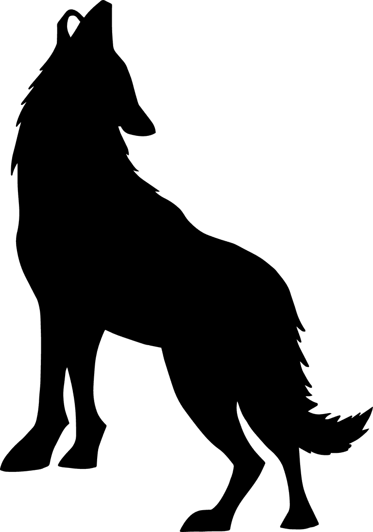 Wolf pack wolf silhouettes