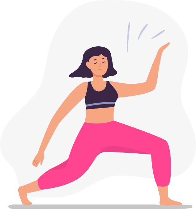 woman sport activities illustration showcasing fitness and wellness in a vibrant style
