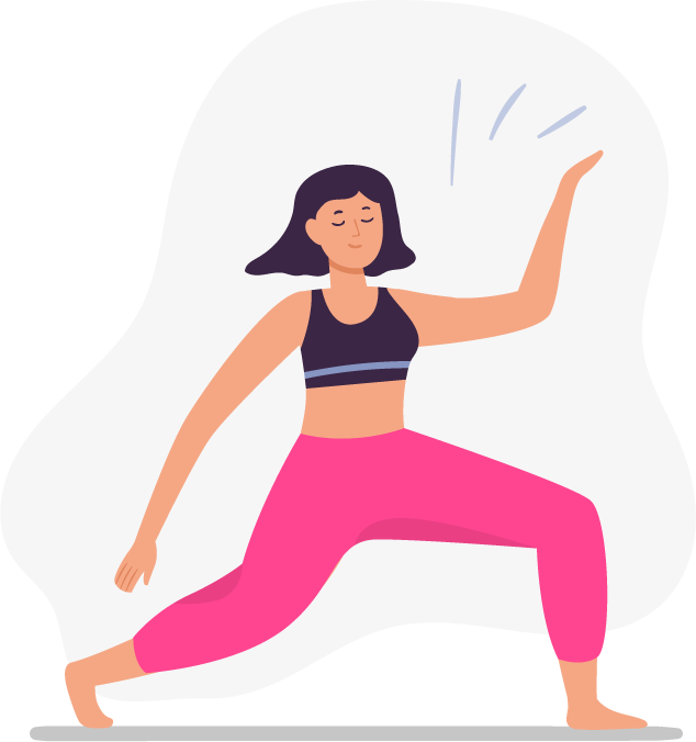 woman sport activities illustration showcasing fitness and wellness in a vibrant style