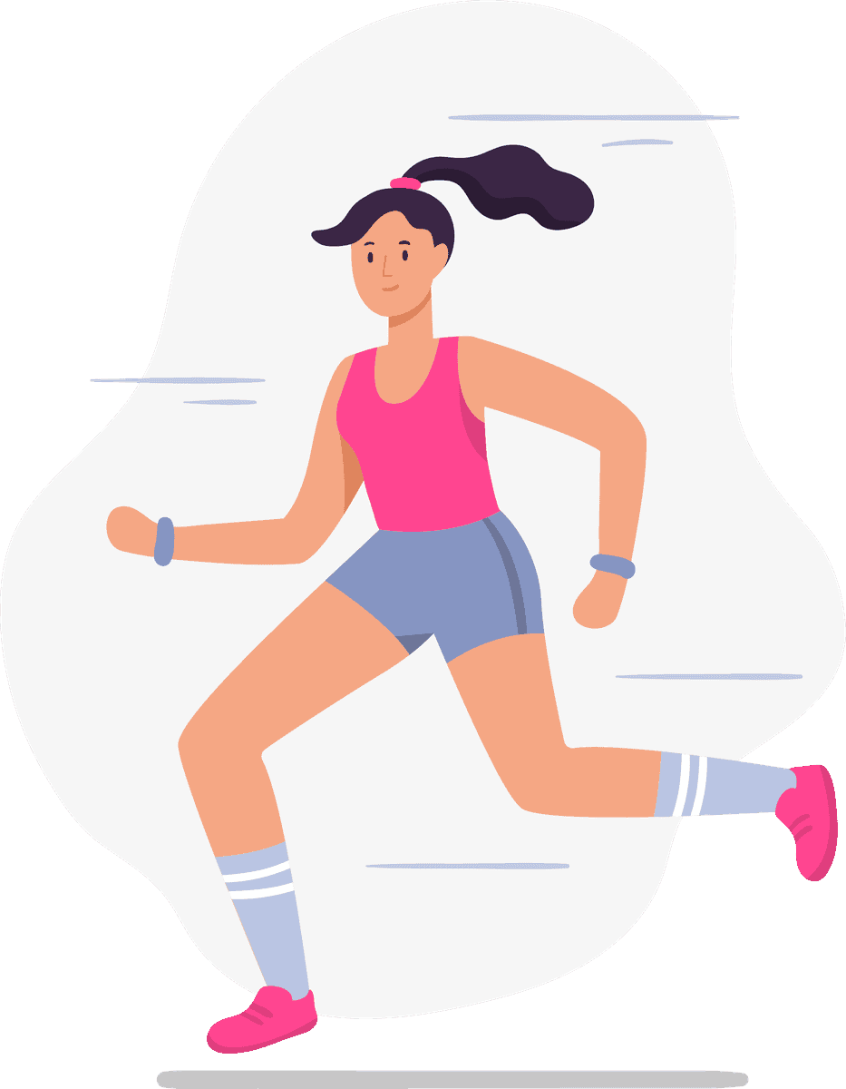 woman sport activities illustration for fitness and exercise enthusiasts in vibrant style