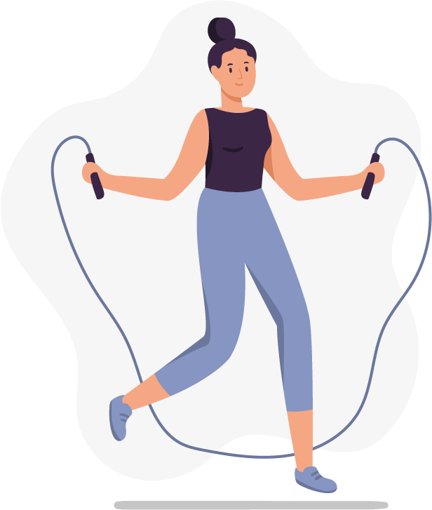 woman sport activities illustration for fitness and wellness promotion in modern style