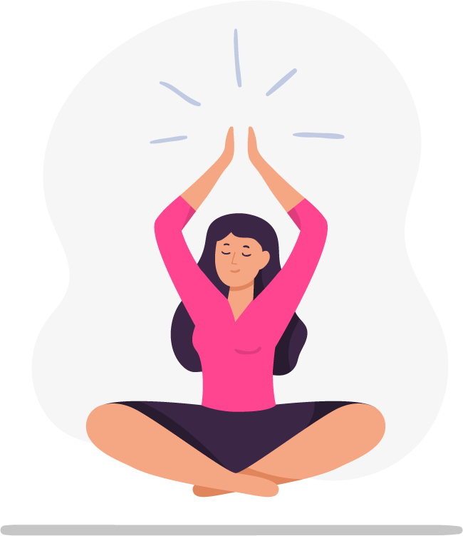 woman sport activities illustration featuring yoga and mindfulness for wellness and relaxation