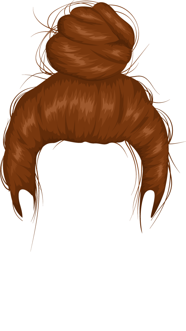 women hairstyle back view icons collection