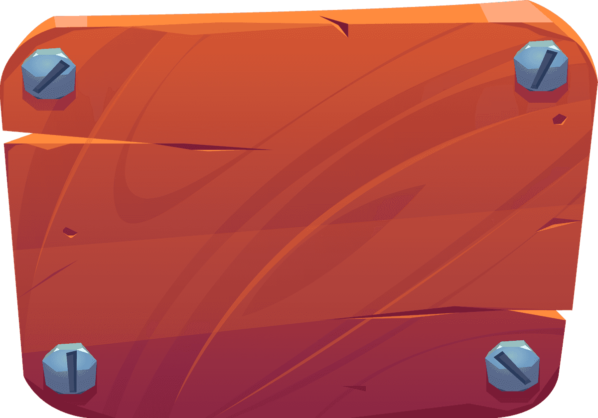wooden boards with metal plates ui game