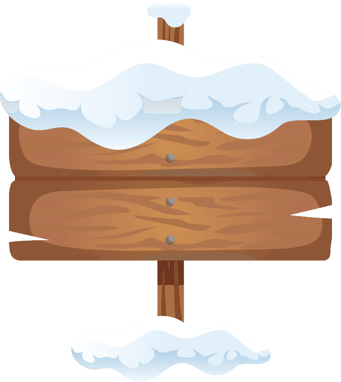 wooden signboards direction sign board pointer with snow ice caps realistic winter