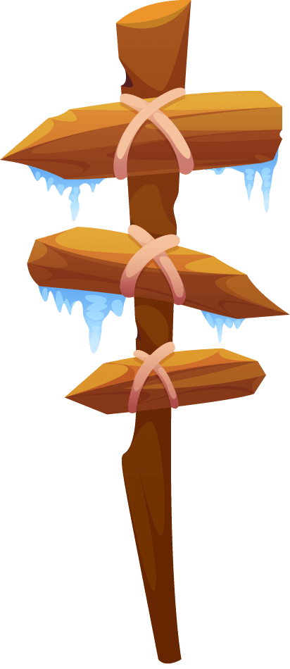 wooden signboards planks pointers with snow