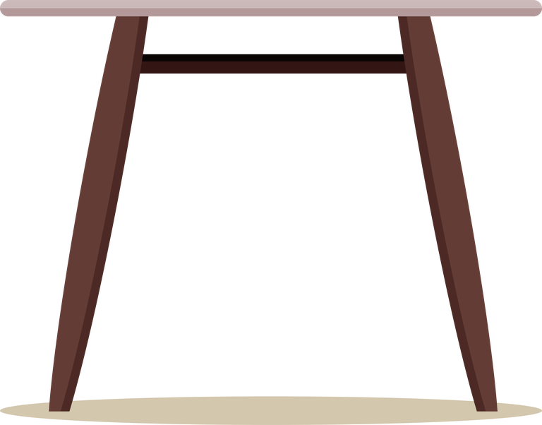 front view wooden table flat illustration